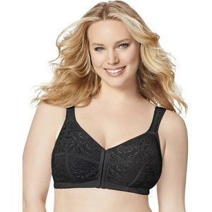 Just My Size Easy-On Front Close Wirefree Bra Size 40D in Black